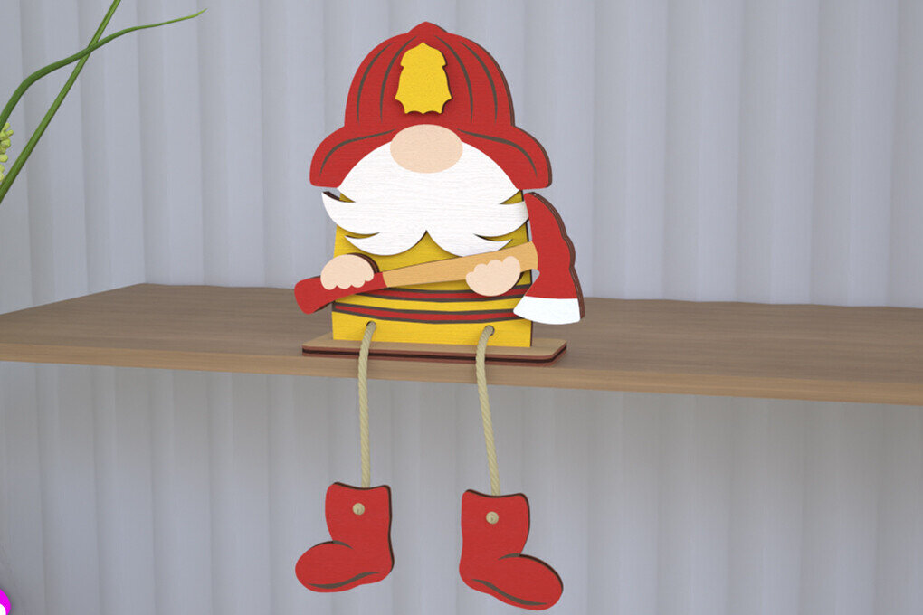 Σετ των 2 Intra απο ξύλο plywood 3mm-4mm πάχος - Διακοσμητικό Ξύλινο Gnome |Καθιστό Ειδώλιο Δίασταση 20x20 cm INTRAFABR-113988236