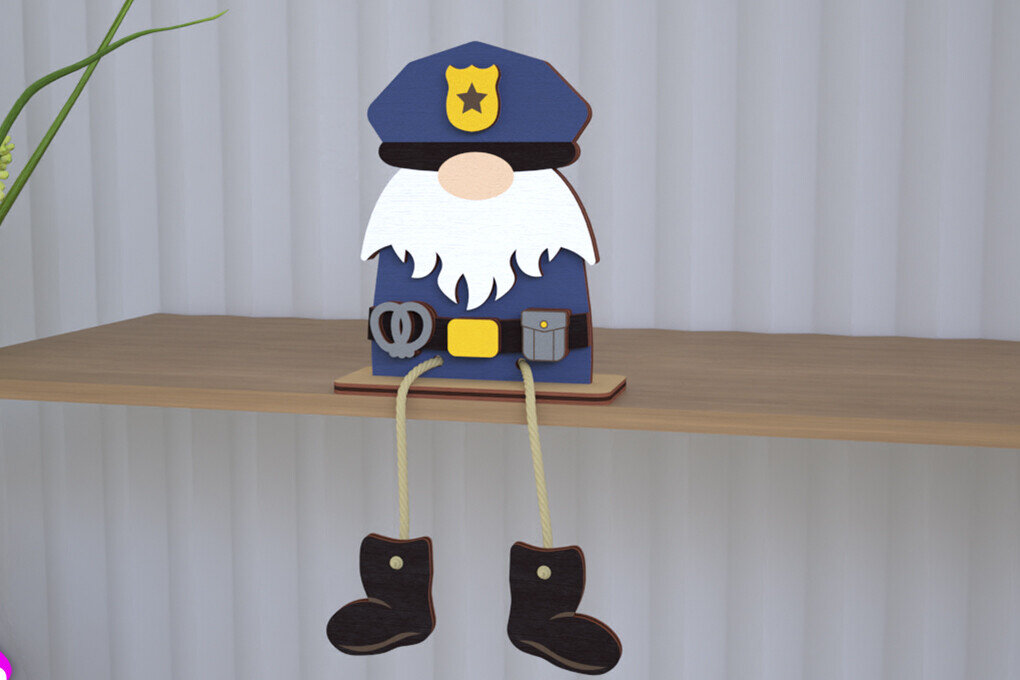 Σετ των 2 Intra απο ξύλο plywood 3mm-4mm πάχος - Διακοσμητικό Ξύλινο Gnome |Καθιστό Ειδώλιο Δίασταση 20x20 cm INTRAFABR-113988243