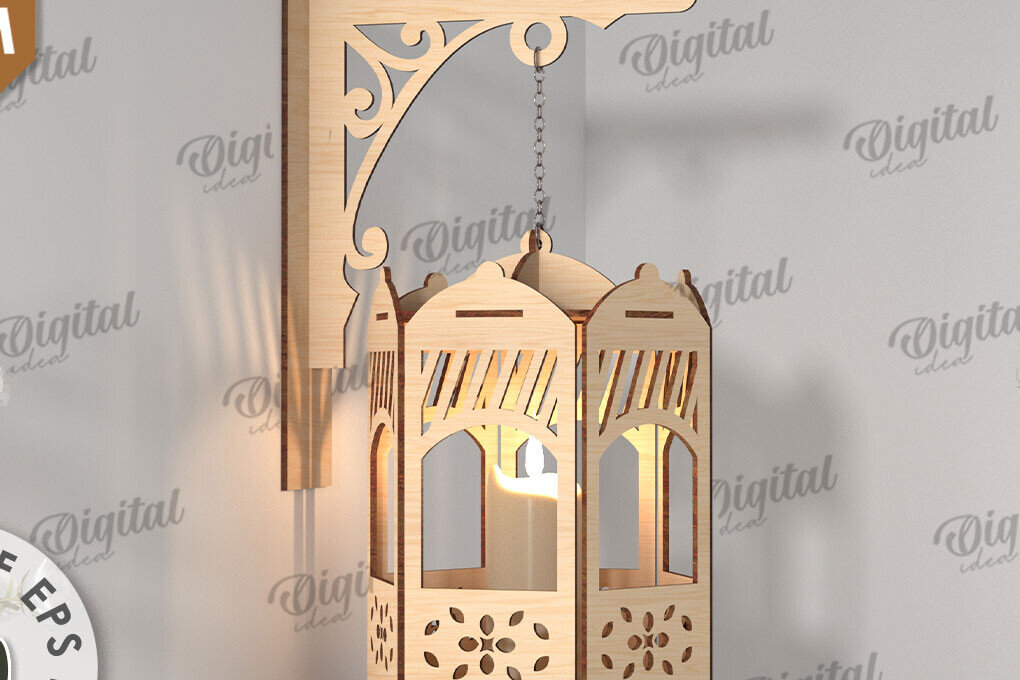 Σετ των 2 Intra απο ξύλο plywood 3mm-4mm πάχος - Διακοσμητικό Ξύλινο Επιτοίχιο Φωτιστικό Κοπής Laser Δίασταση 30x20 cm INTRAFABR-112210818