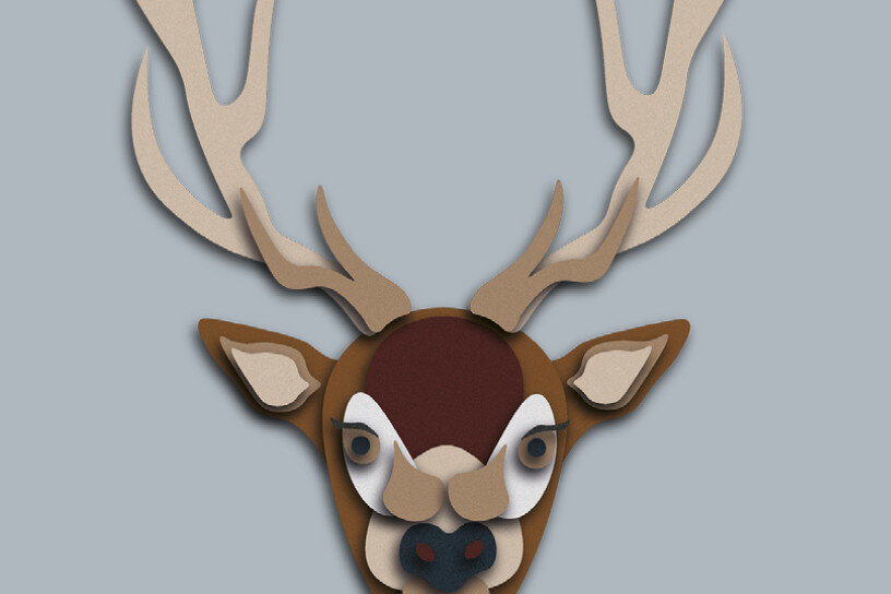 Intra απο ξύλο plywood 3mm-4mm πάχος - Ελάφι Δίασταση 30x20 cm INTRAFABR-16548340