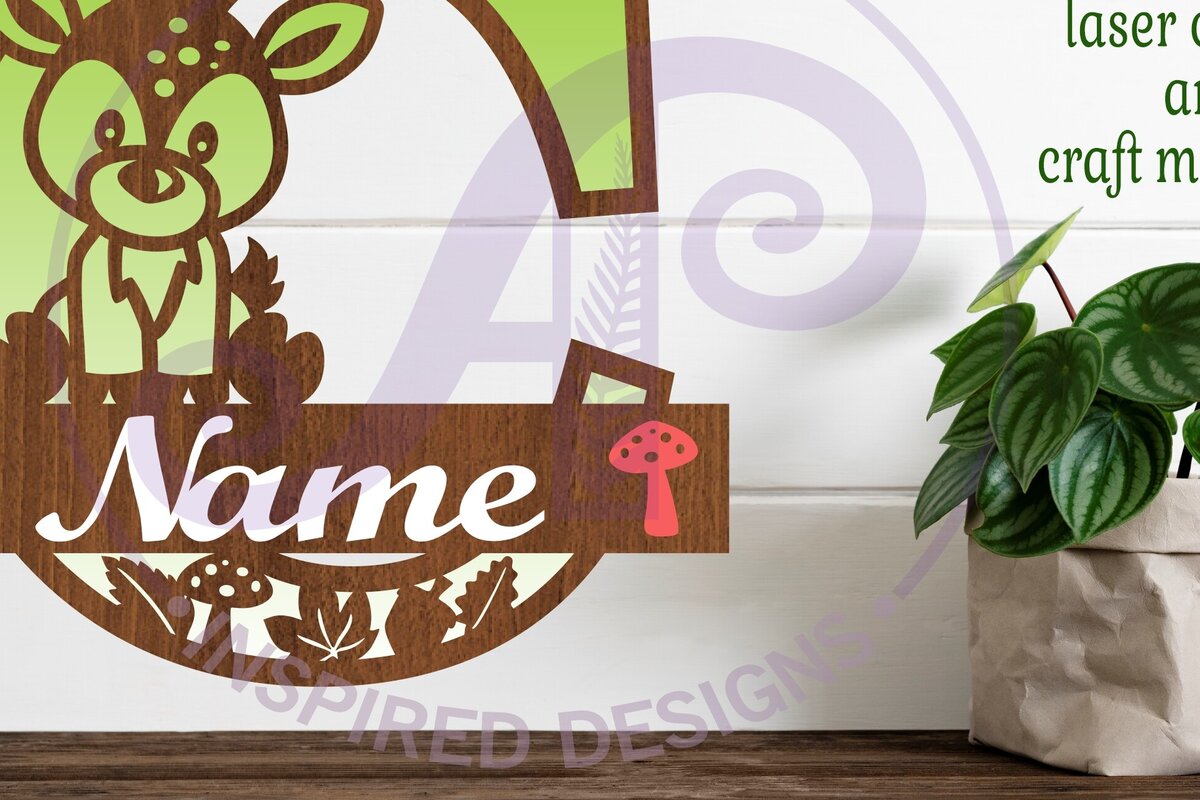 Intra απο ξύλο plywood 3mm-4mm πάχος - Μονόγραμμα με κεφαλαίο ελάφι Γράμμα C  Δίασταση 30x20 cm INTRAFABR-84539457