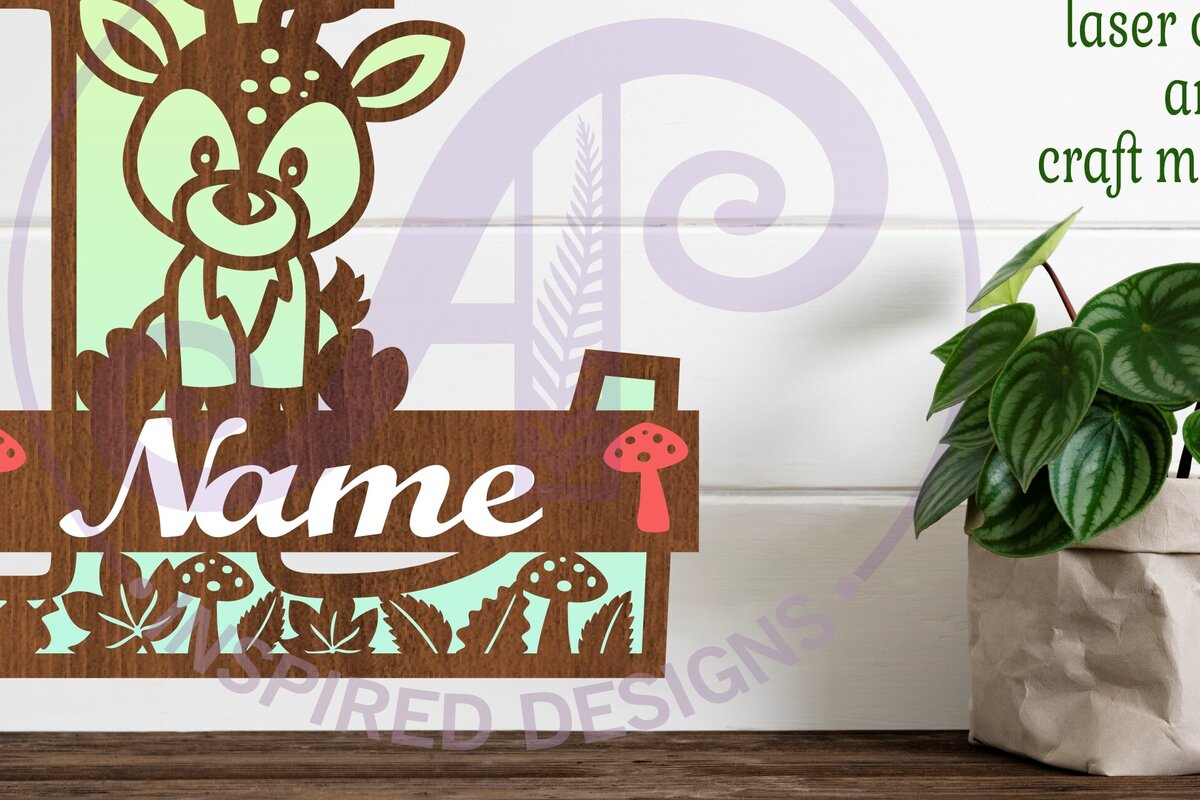 Intra απο ξύλο plywood 3mm-4mm πάχος - Μονόγραμμα με κεφαλαίο ελάφι Επιστολή L  Δίασταση 30x20 cm INTRAFABR-84539690