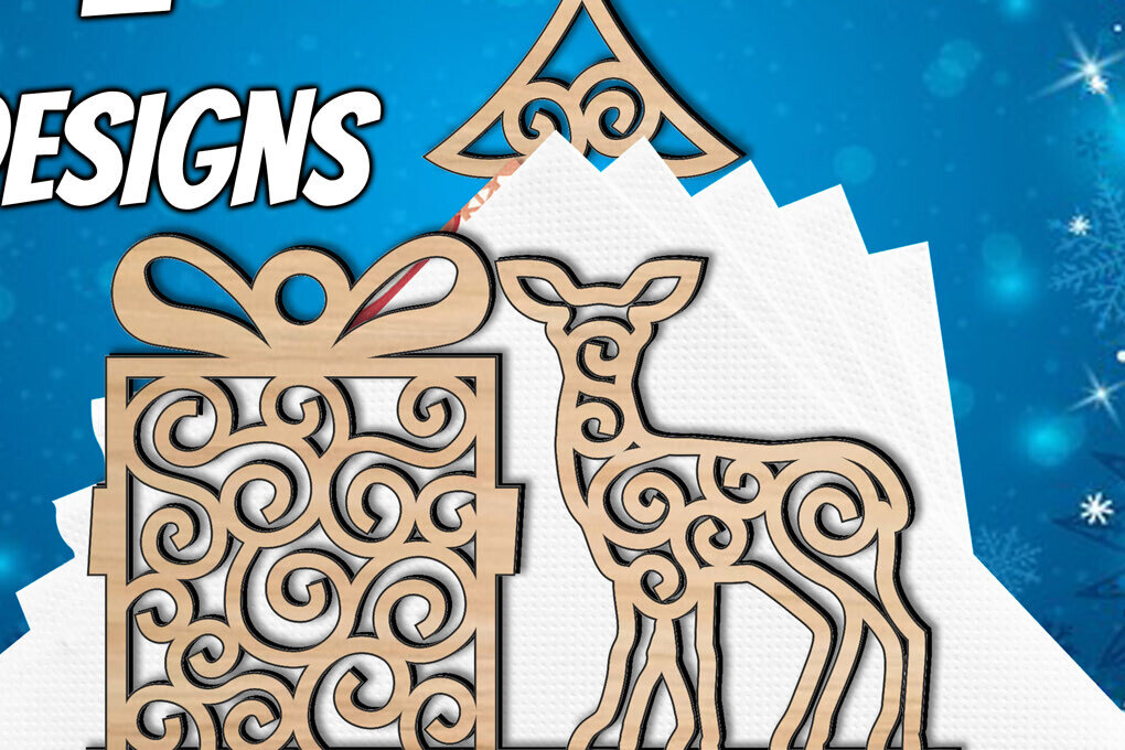 Σετ των 2 Intra απο ξύλο plywood 3mm-4mm πάχος - Θήκη χαρτοπετσέτας Χριστουγέννων Χριστουγέννων  Δίασταση 15x15 cm INTRAFABR-109032992