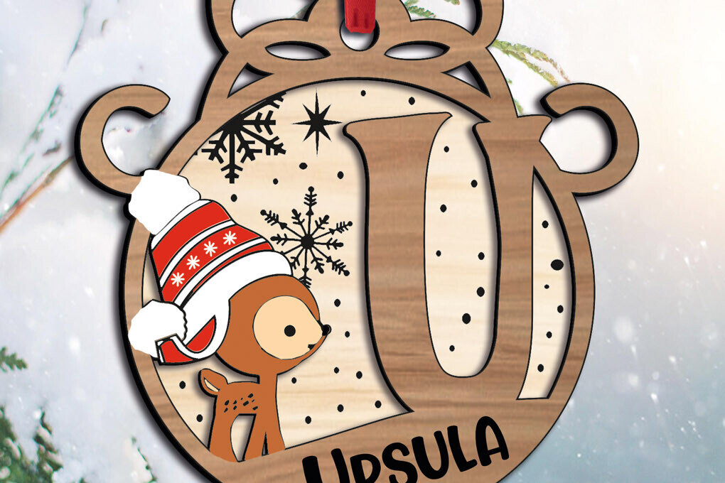 Σετ των 3 Intra απο ξύλο plywood 3mm-4mm πάχος - Ελάφια Χριστουγεννιάτικη επιστολή U στολίδι διακοπές Δίασταση 6x6 cm INTRAFABR-109824816