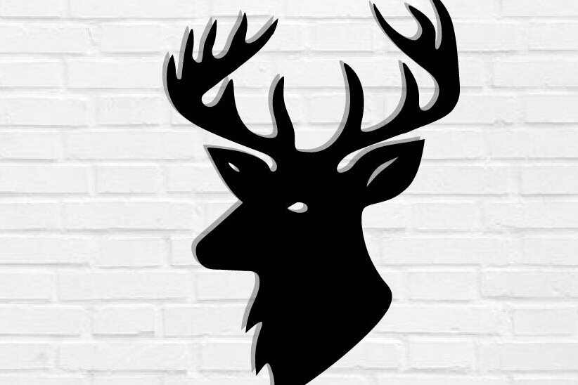 Intra απο ξύλο plywood 3mm-4mm πάχος - Deer Head Metal Wall Art Laser Cut  Δίασταση 40x50 cm INTRAFABR-118461437