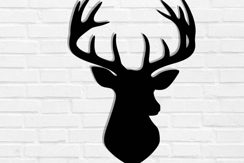 Intra απο ξύλο plywood 3mm-4mm πάχος - Deer Head Μεταλλική διακόσμηση τοίχου Δίασταση 40x50 cm INTRAFABR-118461482