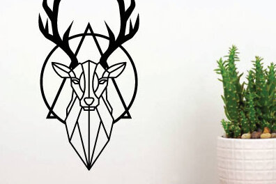 Intra απο ξύλο plywood 3mm-4mm πάχος - Deer Hunting File Cut Laser Art Wall Art  Δίασταση 40x50 cm INTRAFABR-67445615