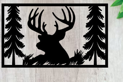 Intra απο ξύλο plywood 3mm-4mm πάχος - Κυνήγι ελαφιών Μεταλλικές επιγραφές Επιγραφές λέιζερ Δίασταση 40x50 cm INTRAFABR-91007716