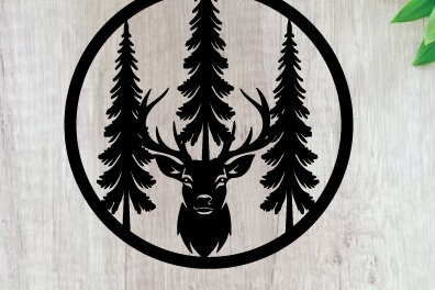 Intra απο ξύλο plywood 3mm-4mm πάχος - Κυνήγι ελαφιών Μεταλλικές επιγραφές Επιγραφές λέιζερ Δίασταση 40x50 cm INTRAFABR-91009783