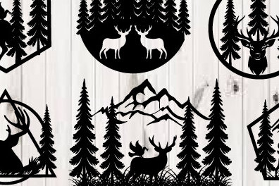 Intra απο ξύλο plywood 3mm-4mm πάχος - Κυνήγι ελαφιών Μεταλλικές επιγραφές Επιγραφές λέιζερ Δίασταση 40x50 cm INTRAFABR-97384750