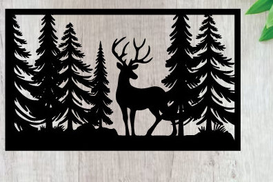 Intra απο ξύλο plywood 3mm-4mm πάχος - Κυνήγι ελαφιών Μεταλλικές επιγραφές Επιγραφές λέιζερ Δίασταση 40x50 cm INTRAFABR-91007628