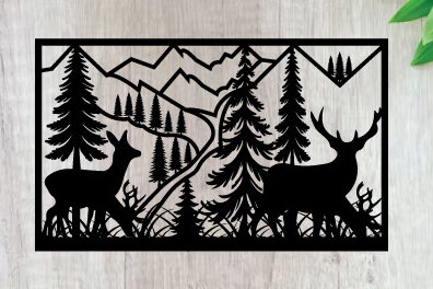 Intra απο ξύλο plywood 3mm-4mm πάχος - Κυνήγι ελαφιών Μεταλλικές επιγραφές Επιγραφές λέιζερ Δίασταση 40x50 cm INTRAFABR-91007018