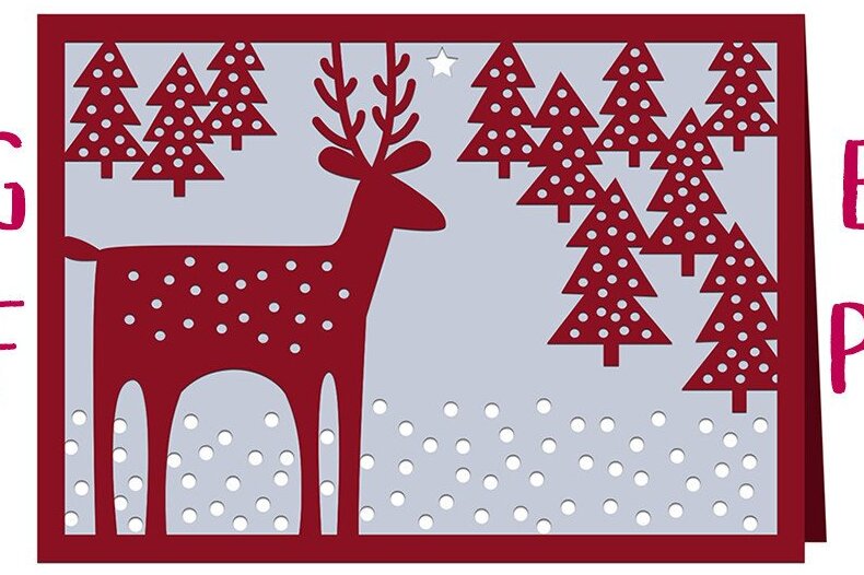 Σετ των 3 Intra απο ξύλο plywood 3mm-4mm πάχος - Ελάφια στο δάσος Κάρτα  Cut Δίασταση 7x5 cm INTRAFABR-41160318