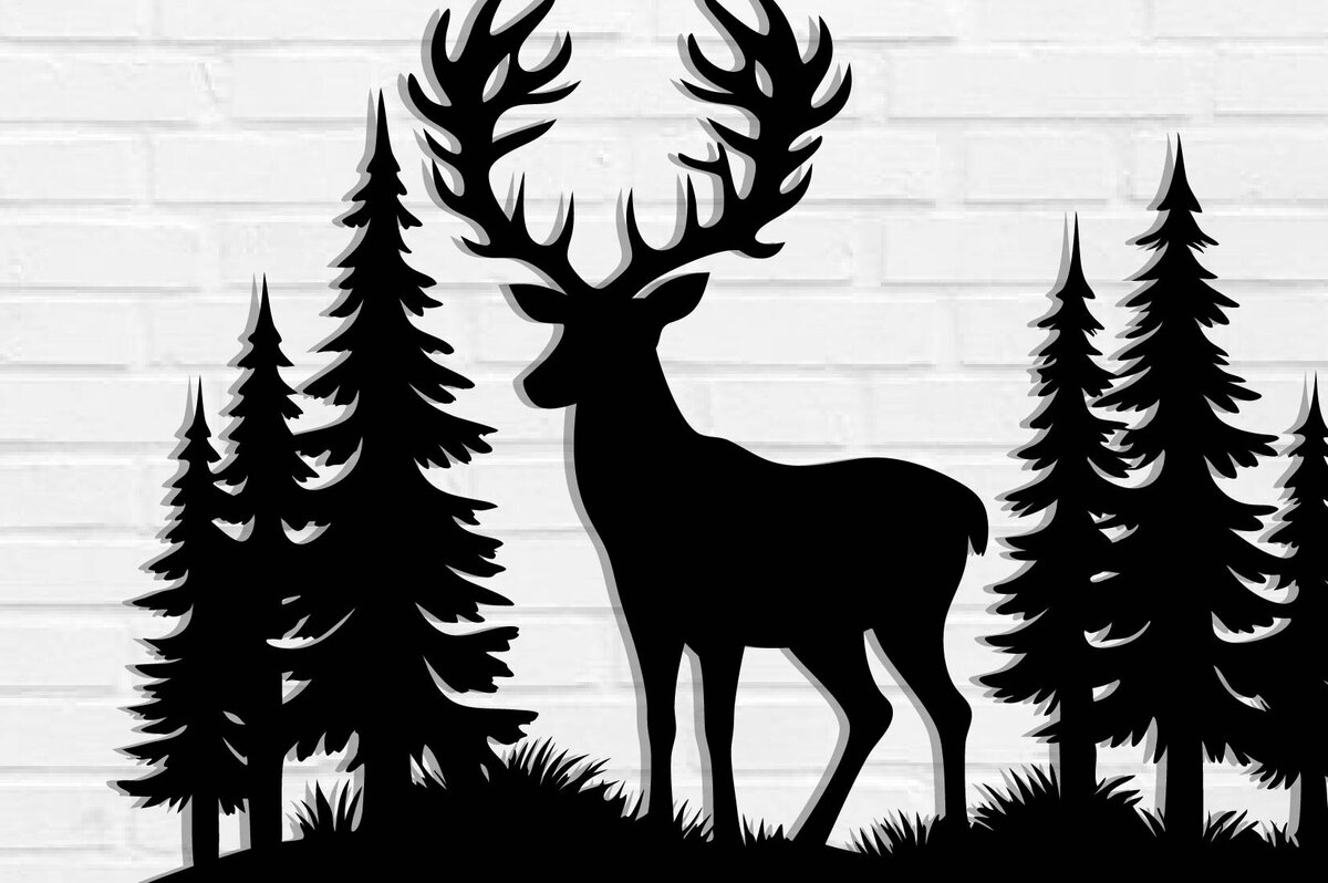 Intra απο ξύλο plywood 3mm-4mm πάχος -  με λέιζερ μεταλλικού τοίχου Deer Δίασταση 3600x3600 cm INTRAFABR-110060970