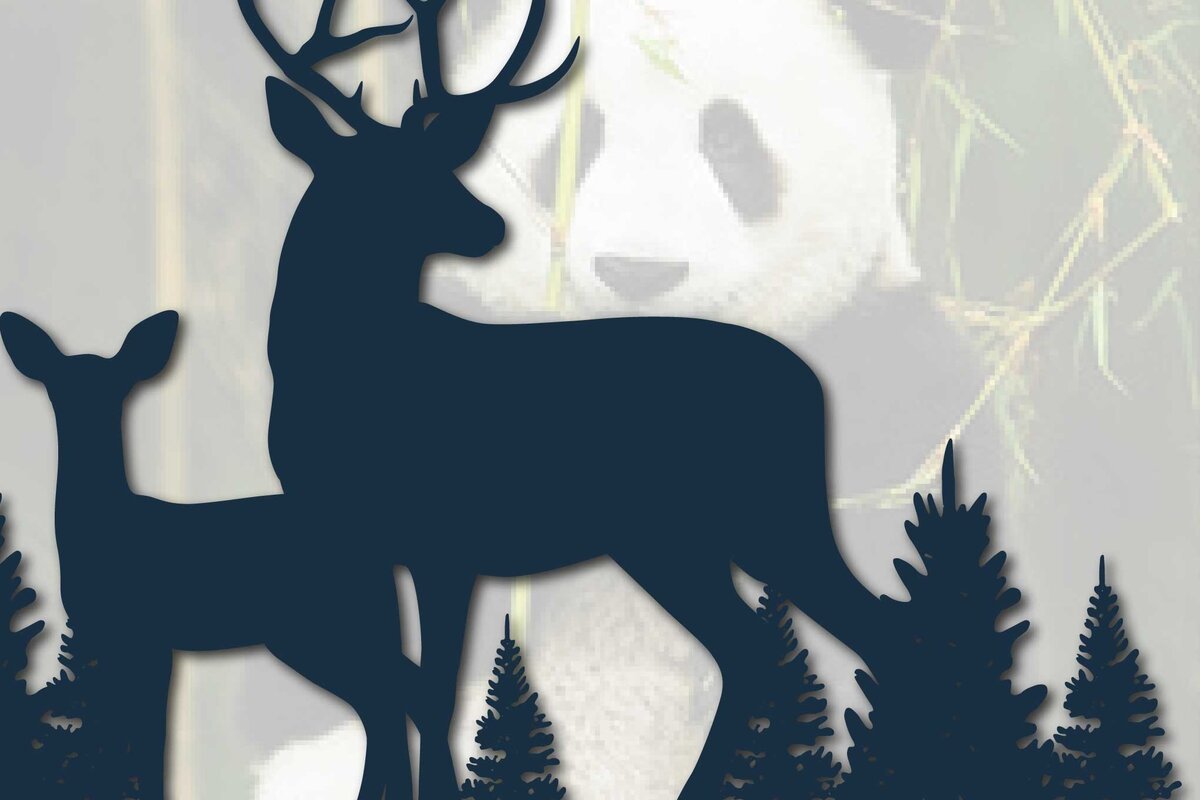 Intra απο ξύλο plywood 3mm-4mm πάχος - Deer Metal Wall Art Laser Cut  Δίασταση 40x50 cm INTRAFABR-68693461