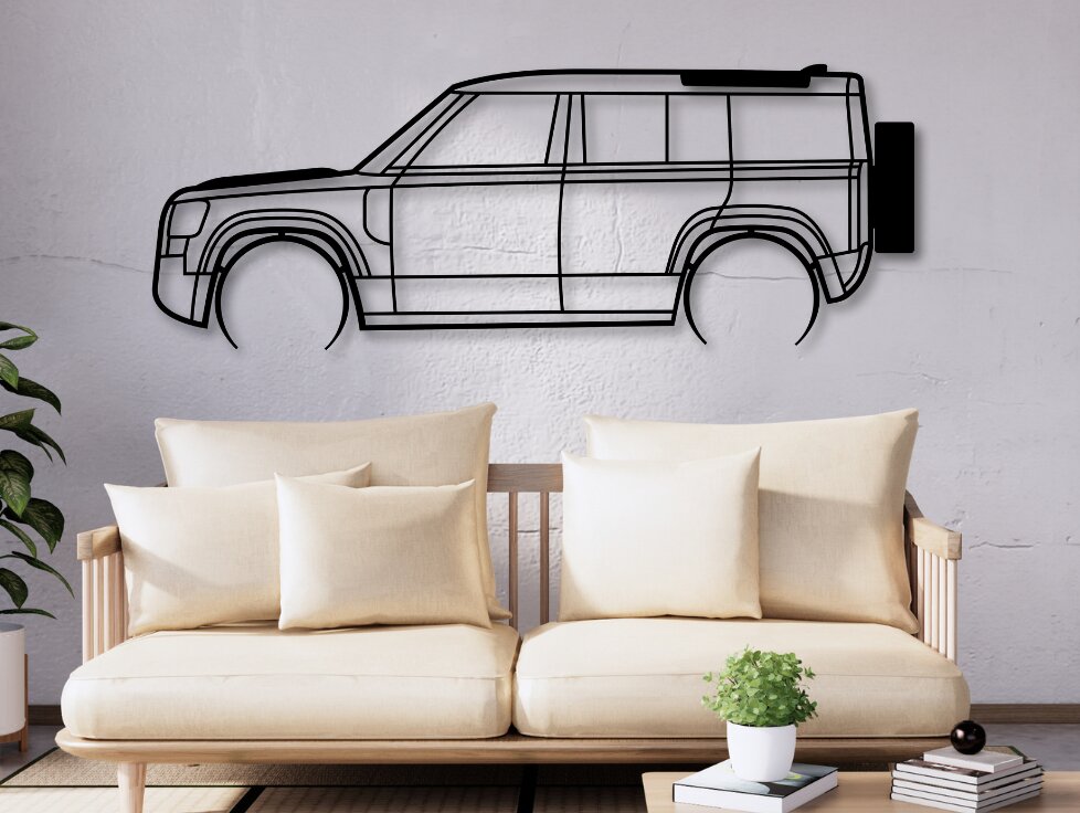 Σετ των 2 Intra απο ξύλο plywood 3mm-4mm πάχος - Defender Laser Cut Car Silhouette Dxf Δίασταση 20x20 cm INTRAFABR-111795610