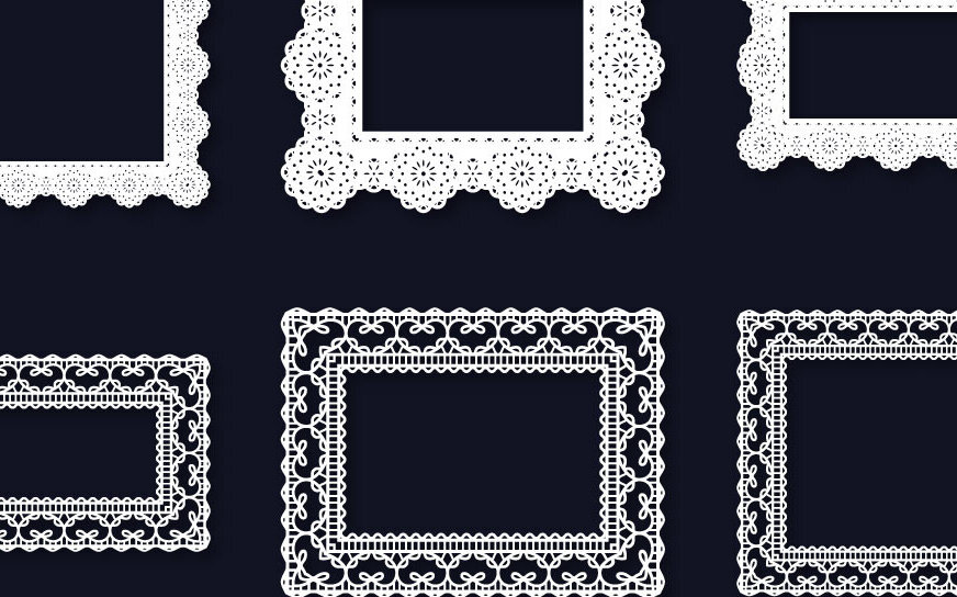 Σετ των 2 Intra απο ξύλο plywood 3mm-4mm πάχος - Λεπτά σχέδια δαντέλας: Ορθογώνιο πλαίσιο Δίασταση 20x25 cm INTRAFABR-111205726