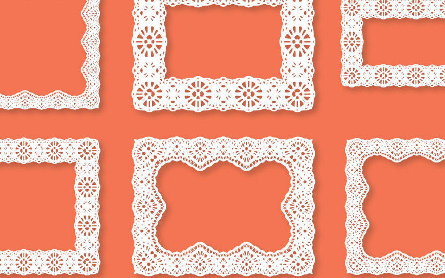 Σετ των 2 Intra απο ξύλο plywood 3mm-4mm πάχος - Λεπτά σχέδια δαντέλας: Ορθογώνιο πλαίσιο Δίασταση 20x25 cm INTRAFABR-111205578