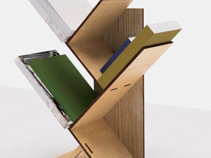 Σετ των 3 Intra απο ξύλο plywood 3mm-4mm πάχος -  με λέιζερ σχέδια ραφιών γραφείου Δίασταση 4x4 cm INTRAFABR-113448371