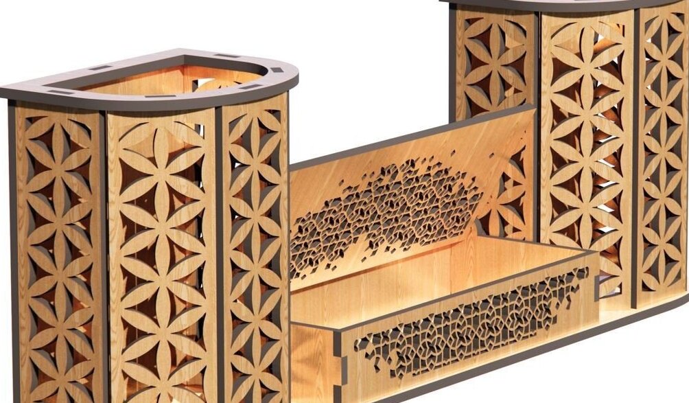 Σετ των 2 Intra απο ξύλο plywood 3mm-4mm πάχος - Οργανωτής γραφείου Δίασταση 20x20 cm INTRAFABR-31860359