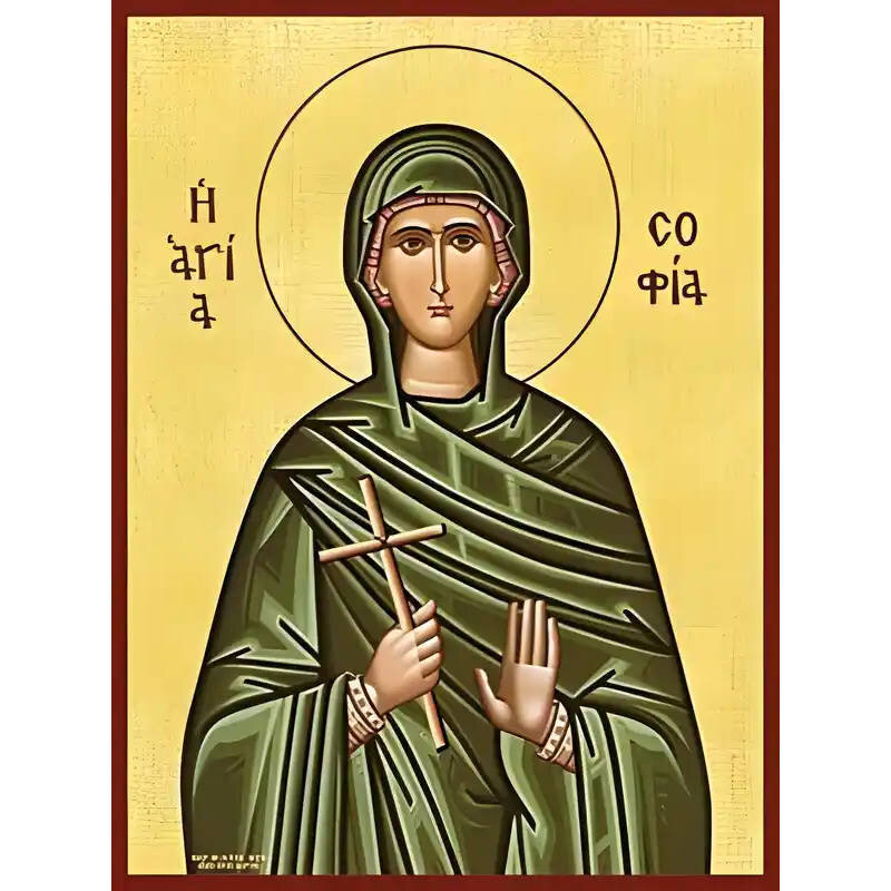 Εικόνα Ορθοδοξίας με περίγραμμα χρυσό σε ξύλο Φλαμουρίας  με  βάση Εικόνα ΑΓΙΑ ΣΟΦΙΑ Χειροποίητη Ελληνορθόδοξη εικόνα του Ιησού Χριστού, Κρεμαστή πλάκα βυζαντινής τέχνης, χριστιανική τέχνη Διάσταση 40x30 cm (10,2x7,9 ίντσες)  INTRAEK-1447757865232