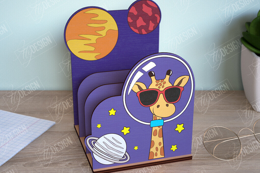 Intra απο ξύλο plywood 3mm-4mm πάχος - Οργανωτής γραφείου | Καμηλοπάρδαλη |  CNC Δίασταση 30x20 cm INTRAFABR-112656254