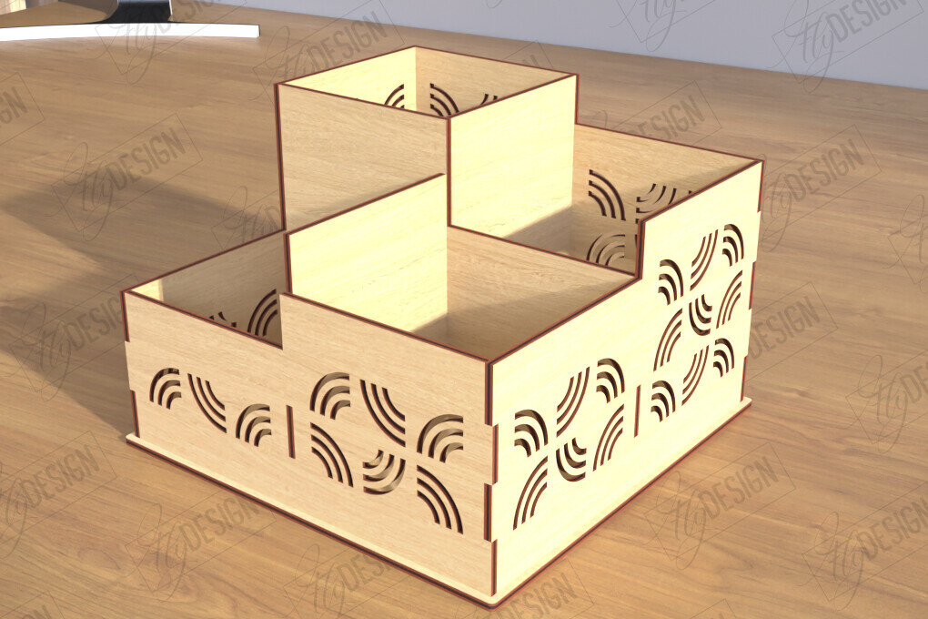Intra απο ξύλο plywood 3mm-4mm πάχος - Desktop Office Organizer Laser Cut | CNC Δίασταση 30x20 cm INTRAFABR-123135199