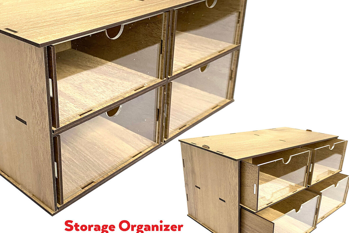 Intra απο ξύλο plywood 3mm-4mm πάχος - Desktop Organizer , Hobby Storage Box Δίασταση 15x30 cm INTRAFABR-65815701