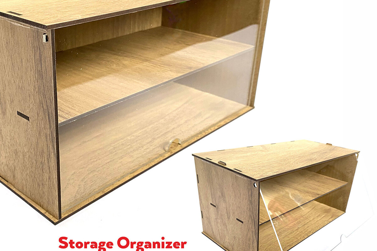 Intra απο ξύλο plywood 3mm-4mm πάχος - Desktop Organizer , Hobby Storage Box Δίασταση 15x30 cm INTRAFABR-65815672
