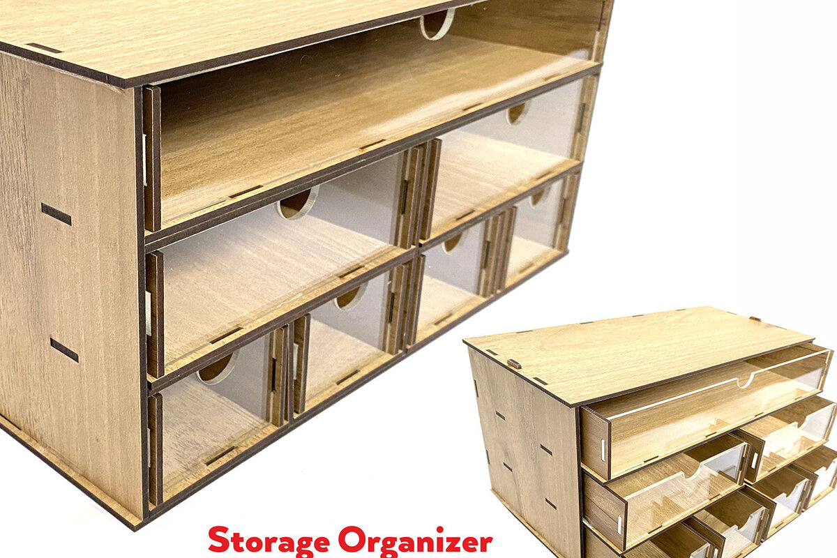 Intra απο ξύλο plywood 3mm-4mm πάχος - Desktop Organizer , Hobby Storage Box Δίασταση 15x30 cm INTRAFABR-65815685