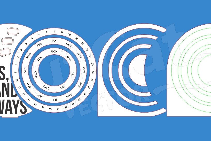 Σετ των 3 Intra απο ξύλο plywood 3mm-4mm πάχος - Desktop Perpetual Calendar Baseball  Δίασταση 4x4 cm INTRAFABR-119829427