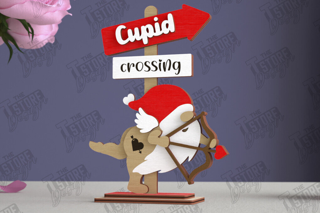 Σετ των 2 Intra απο ξύλο plywood 3mm-4mm πάχος - Επιτραπέζιο Πινακίδα κατεύθυνσης Αγίου Βαλεντίνου|CNC Δίασταση 20x20 cm INTRAFABR-112629824