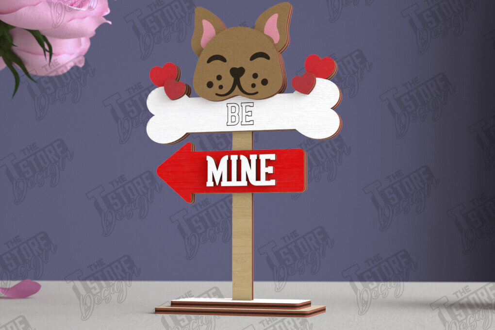 Σετ των 2 Intra απο ξύλο plywood 3mm-4mm πάχος - Επιτραπέζιο Πινακίδα κατεύθυνσης Αγίου Βαλεντίνου|CNC Δίασταση 20x20 cm INTRAFABR-112629826