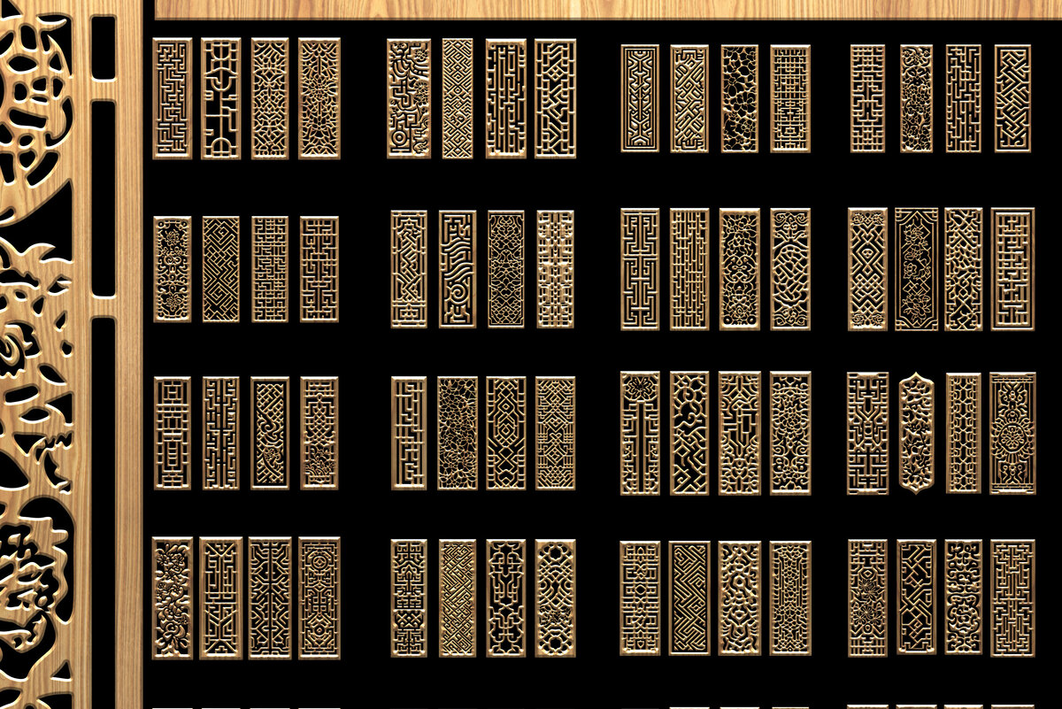 Intra απο ξύλο plywood 3mm-4mm πάχος - Λεπτομερής συλλογή Laser Cut Art Δίασταση 3200x7200 cm INTRAFABR-118187266