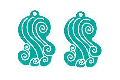 Σετ των 3 Intra απο ξύλο plywood 3mm-4mm πάχος - Λεπτομερές Wave Tatto για σκουλαρίκια Laser Cut Δίασταση 3x3 cm INTRAFABR-28895916