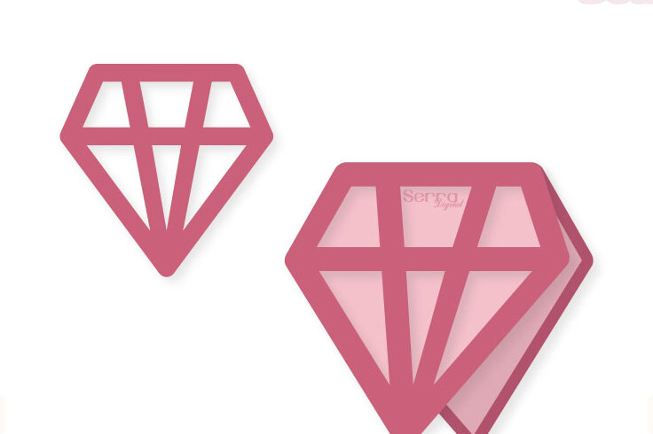 Σετ των 2 Intra απο ξύλο plywood 3mm-4mm πάχος - Διαμαντένιο Προσκλητήριο Γάμου  Κοπής Δίασταση 10x15 cm INTRAFABR-4042727