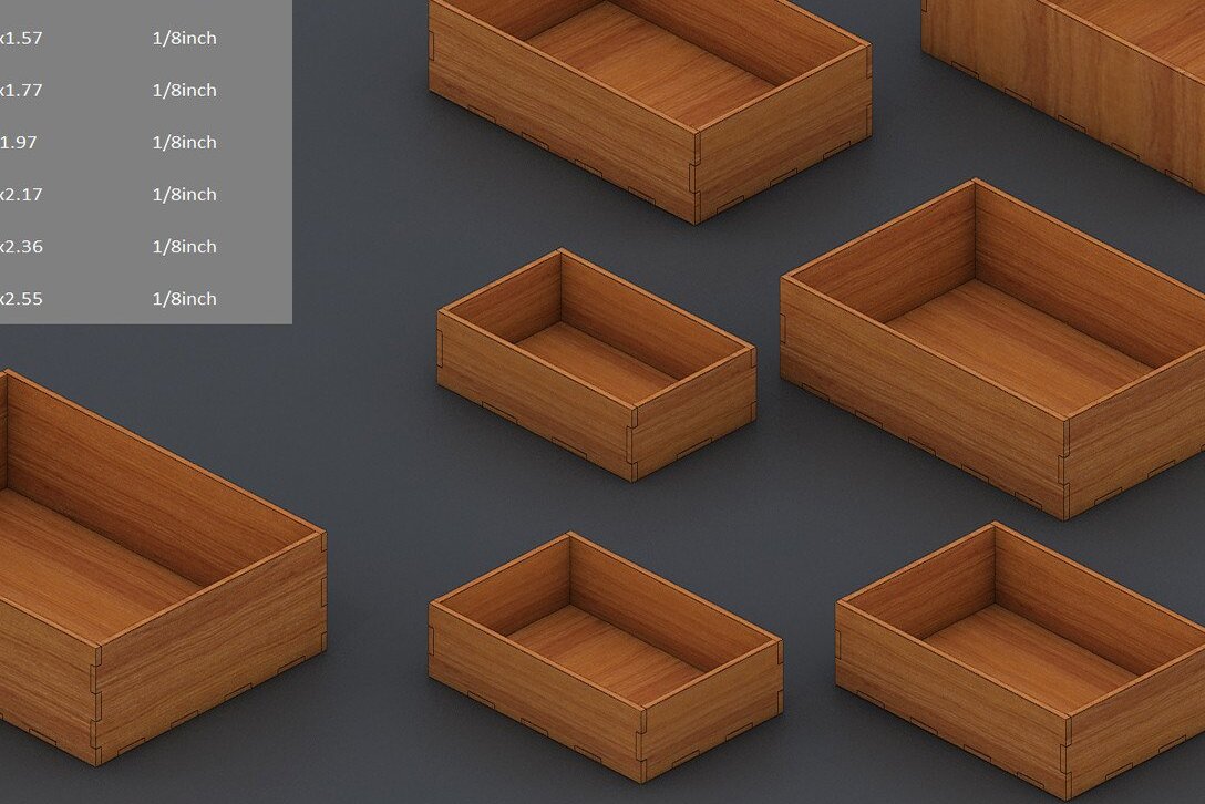 Σετ των 2 Intra απο ξύλο plywood 3mm-4mm πάχος -  κουτιού διαφορετικών μεγεθών 048 Δίασταση 20x20 cm INTRAFABR-34647810