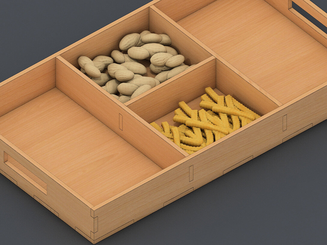 Σετ των 2 Intra απο ξύλο plywood 3mm-4mm πάχος - Διαφορετικά αρχεία  κοπής με λέιζερ με παχύ δίσκο Δίασταση 30x20 cm INTRAFABR-60981841