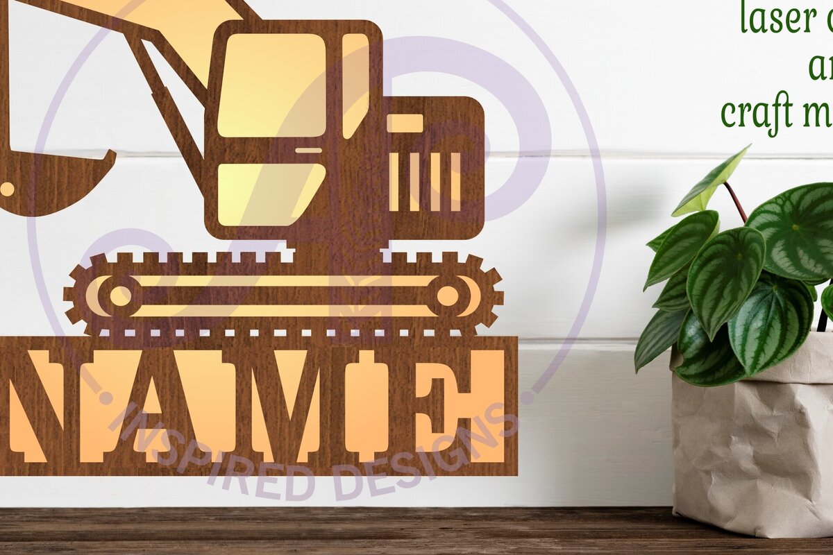 Intra απο ξύλο plywood 3mm-4mm πάχος - Πινακίδα ονόματος οχήματος κατασκευής Digger Δίασταση 30x20 cm INTRAFABR-94939239