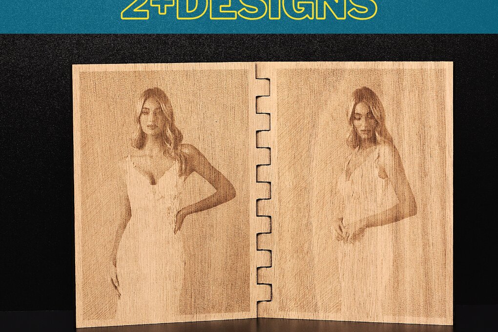 Σετ των 2 Intra απο ξύλο plywood 3mm-4mm πάχος - Πρότυπα κορνίζας ψηφιακών μεντεσέδων Δίασταση 20x25 cm INTRAFABR-119003457