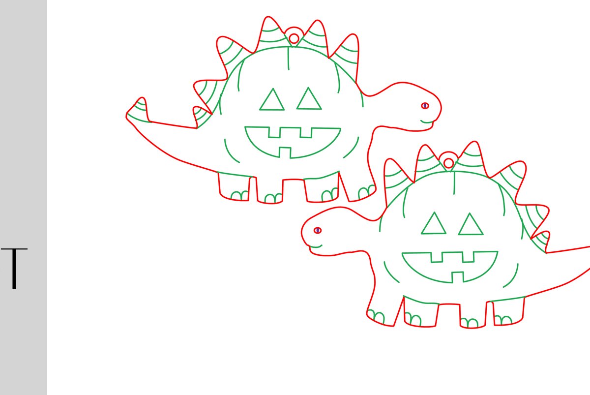 Σετ των 3 Intra απο ξύλο plywood 3mm-4mm πάχος - Σκουλαρίκια Dino Halloween Δίασταση 3x3 cm INTRAFABR-36958334