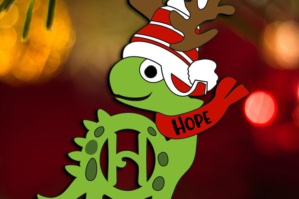 Σετ των 3 Intra απο ξύλο plywood 3mm-4mm πάχος - Dino Letter H Χριστουγεννιάτικο στολίδι διακοπές Δίασταση 6x6 cm INTRAFABR-111612602