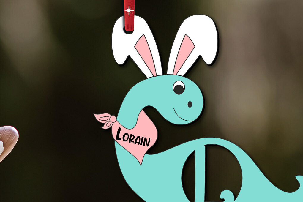 Σετ των 3 Intra απο ξύλο plywood 3mm-4mm πάχος - Dino Letter L Πασχαλινό καλάθι Ετικέτα ονόματος  Δίασταση 6x6 cm INTRAFABR-112387162