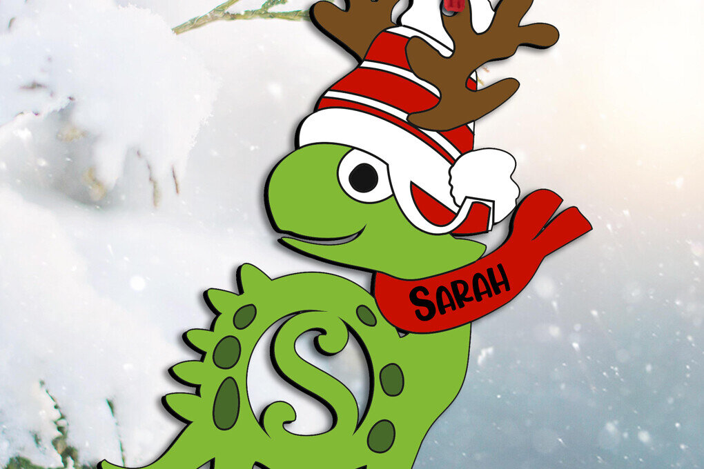 Σετ των 3 Intra απο ξύλο plywood 3mm-4mm πάχος - Χριστουγεννιάτικο στολίδι Dino Letter S Δίασταση 6x6 cm INTRAFABR-111730982