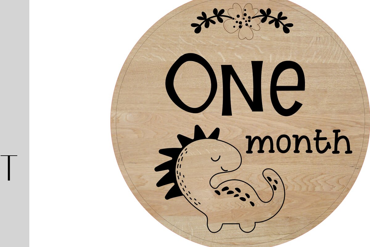 Σετ των 2 Intra απο ξύλο plywood 3mm-4mm πάχος - Dino Milestone Rounds Δίασταση 20x20 cm INTRAFABR-13150394