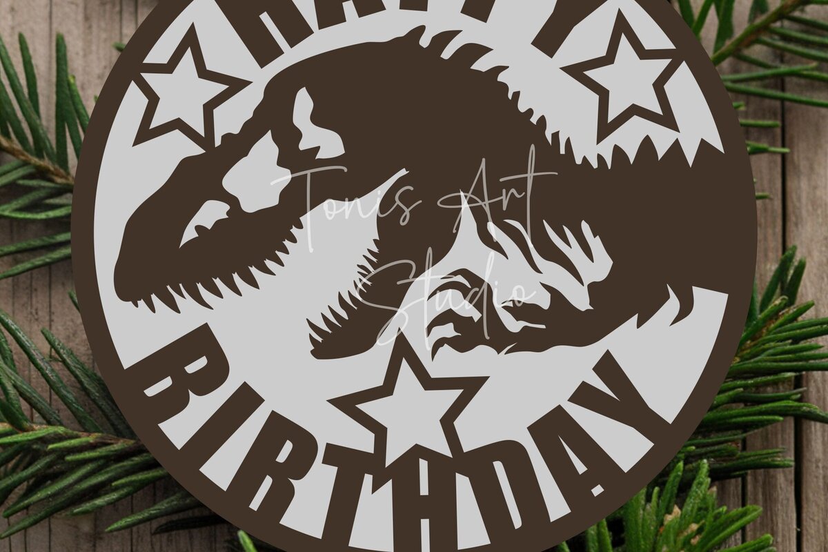 Intra απο ξύλο plywood 3mm-4mm πάχος - Dinosaur Cake Topper , Γενέθλια T-Rex Δίασταση 40x50 cm INTRAFABR-117255730