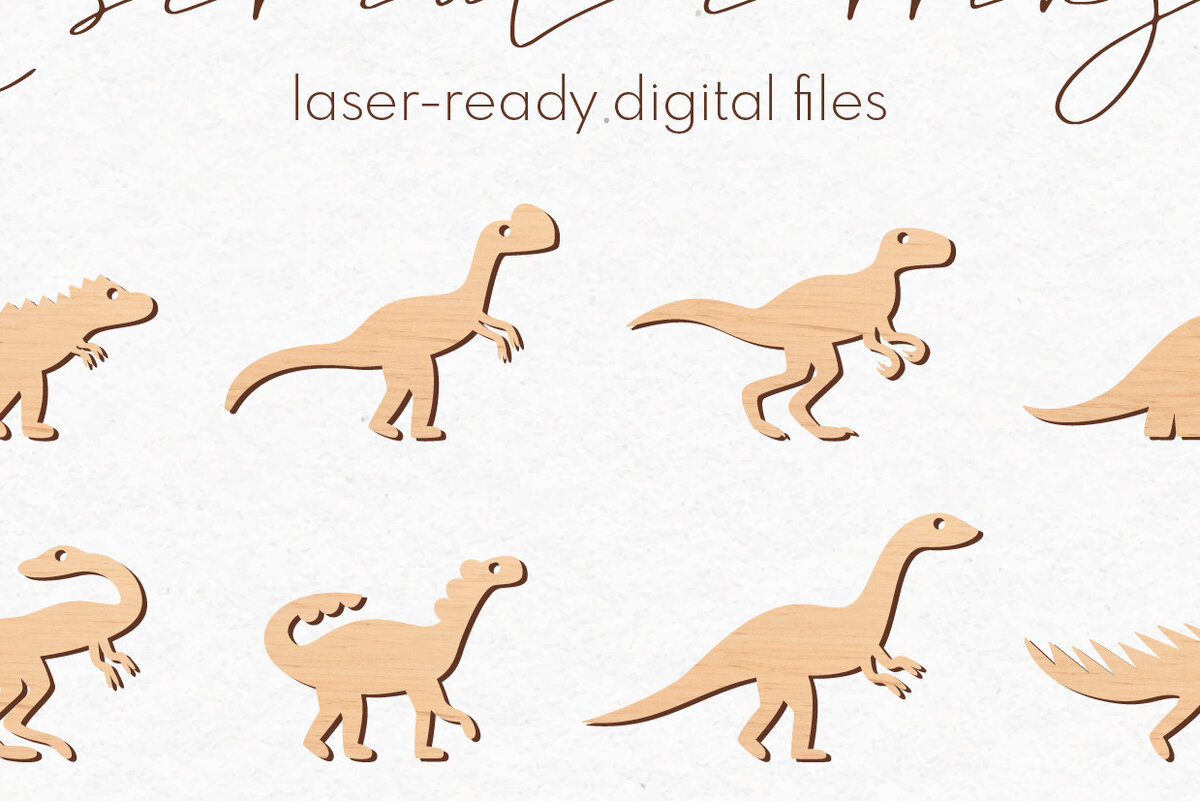 Σετ των 3 Intra απο ξύλο plywood 3mm-4mm πάχος - Πακέτο με σκουλαρίκια δεινοσαύρων |  Δίασταση 3x3 cm INTRAFABR-70768621