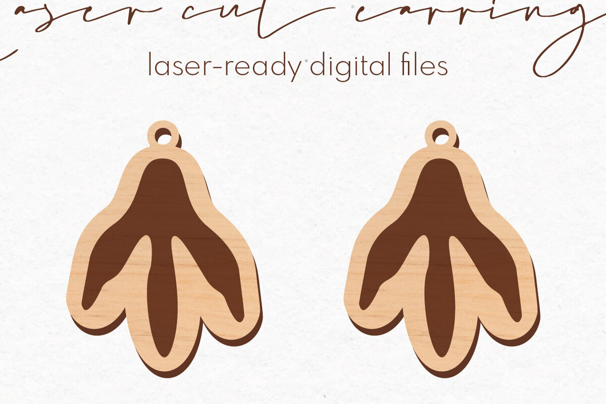 Σετ των 3 Intra απο ξύλο plywood 3mm-4mm πάχος - Σκουλαρίκια με ίχνος δεινοσαύρου |  Δίασταση 3x3 cm INTRAFABR-79206487