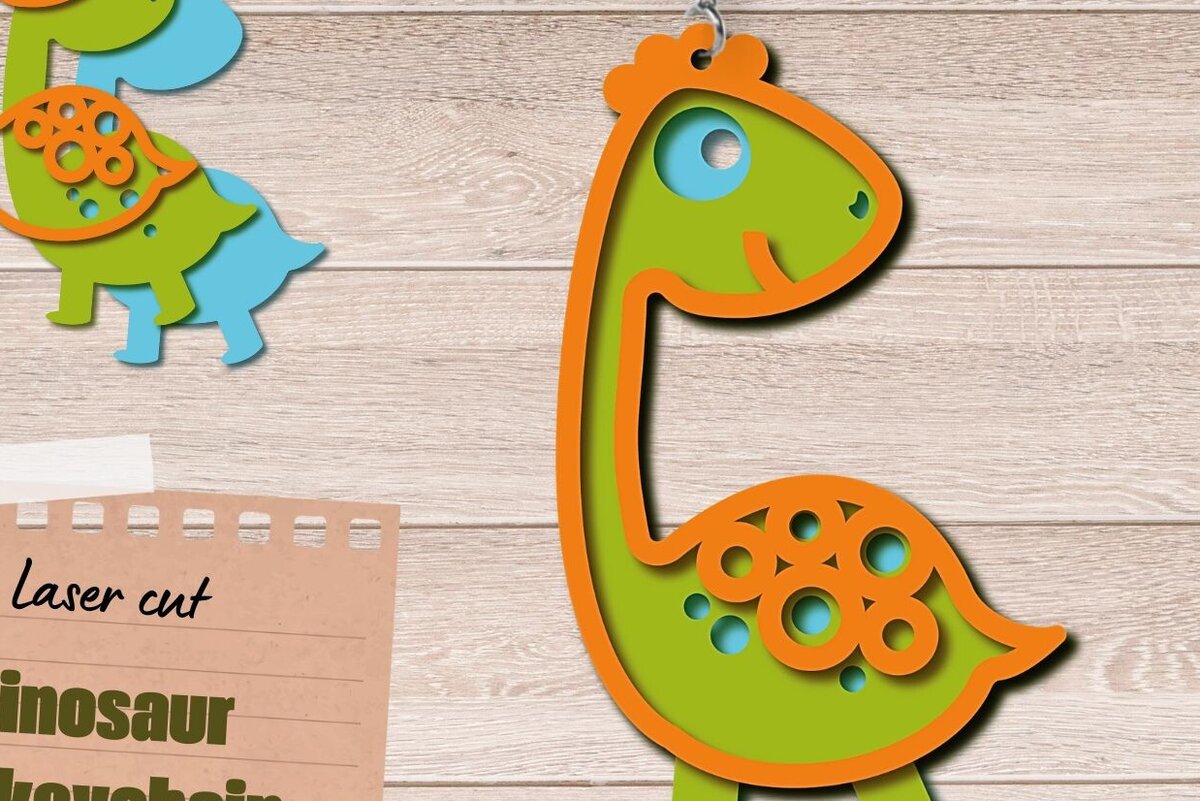 Σετ των 3 Intra απο ξύλο plywood 3mm-4mm πάχος - Μπρελόκ Dinosaur, Dino 3d Laser Cut  Δίασταση 3x3 cm INTRAFABR-82506554