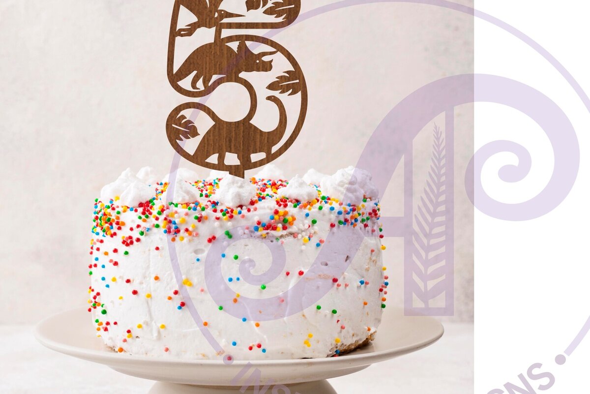 Intra απο ξύλο plywood 3mm-4mm πάχος - Dinosaur Number Cake Toppers  Cut Δίασταση 30x20 cm INTRAFABR-88645978